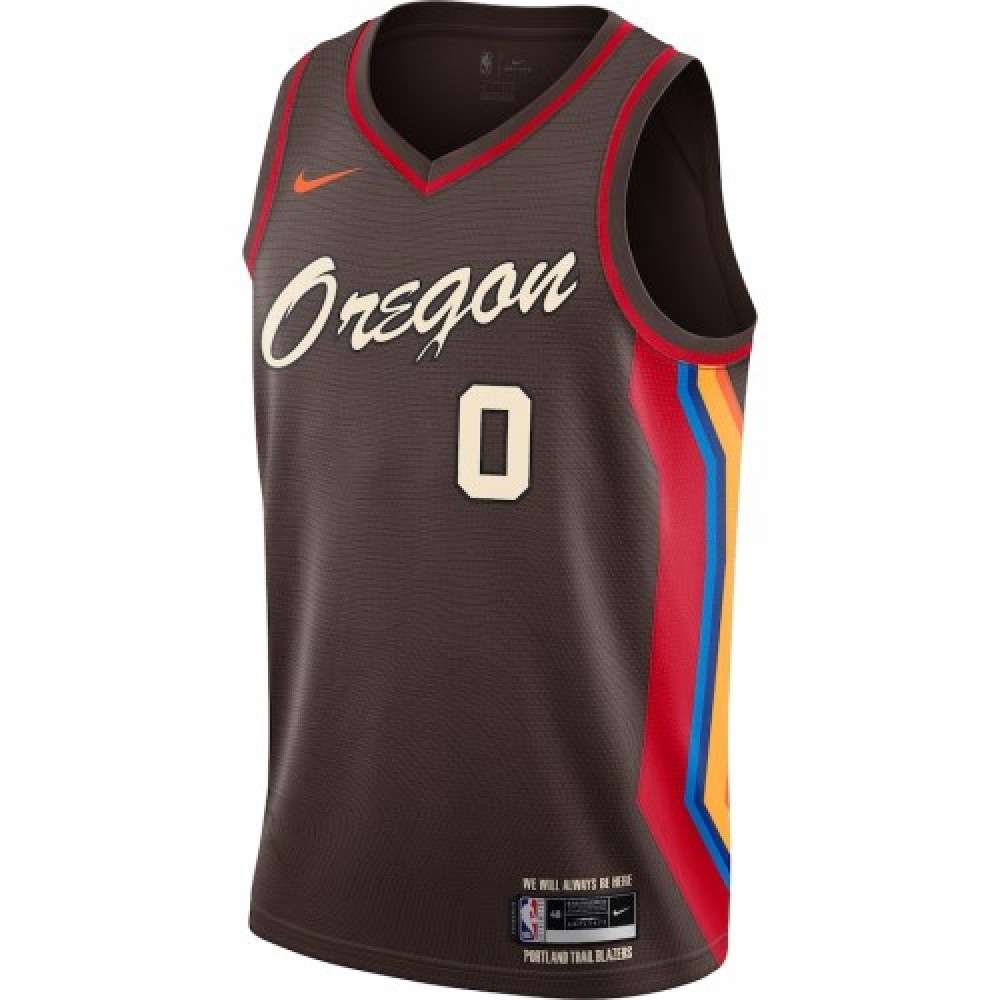 Men's Portland Trail Blazers Damian Lillard #0 Brown 20/21 Swingman Player Jersey–City Edition-Pro Kit Vault | Brand New 26/27 Sports Jerseys